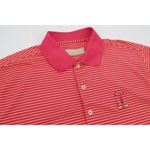 Donald Ross Mens Large‎ Pink Striped Golf Performance Short Sleeve Polo Shirt